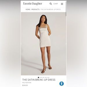 Favorite Daughter “The Satin Break-Up Dress”. Size 0, no alterations, white